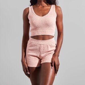Buffbunny Buff Bunny Loop Yarn Terry Short Set Cami Cropped Tank Top Loungwear